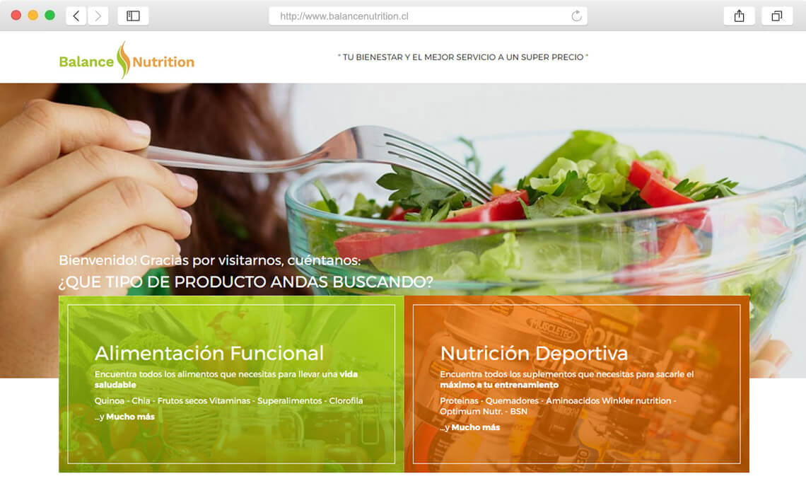 Diseño web ecommerce balancenutrition