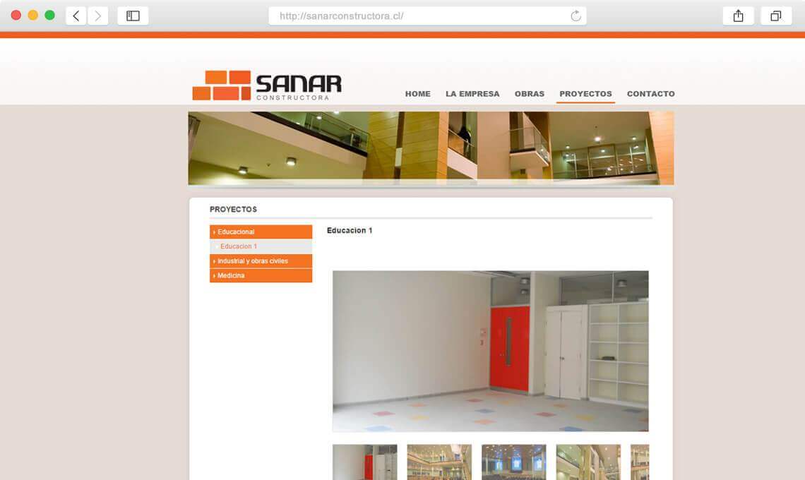 Diseño web pyme Constructora Sanar