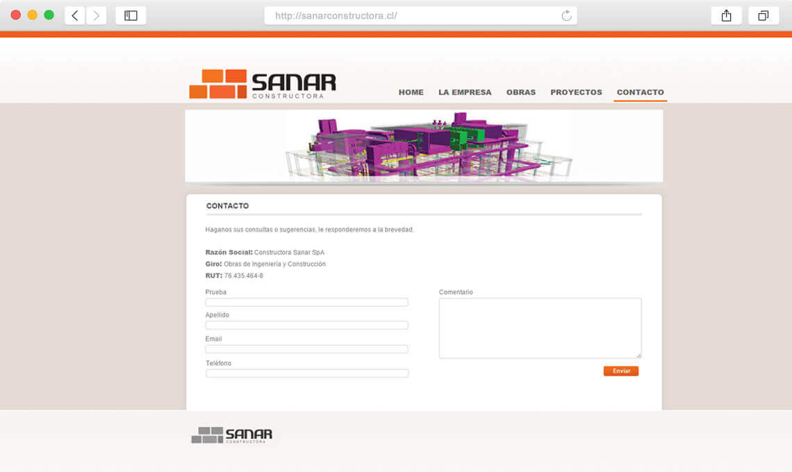 Diseño web pyme Constructora Sanar