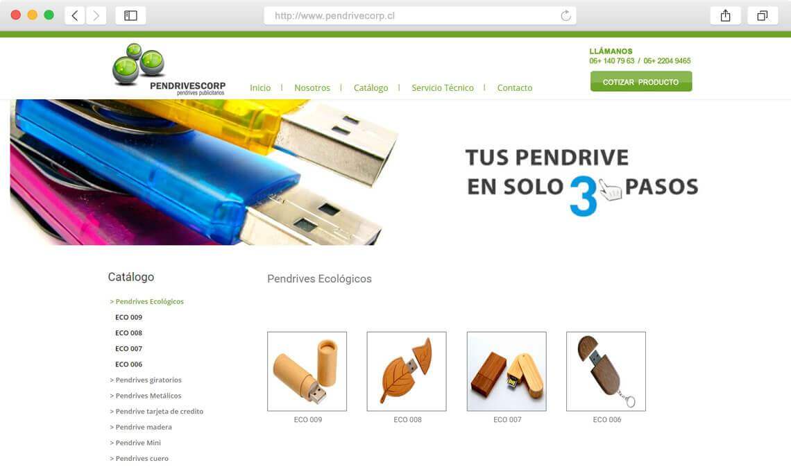 Catálogo web pendrivecorp