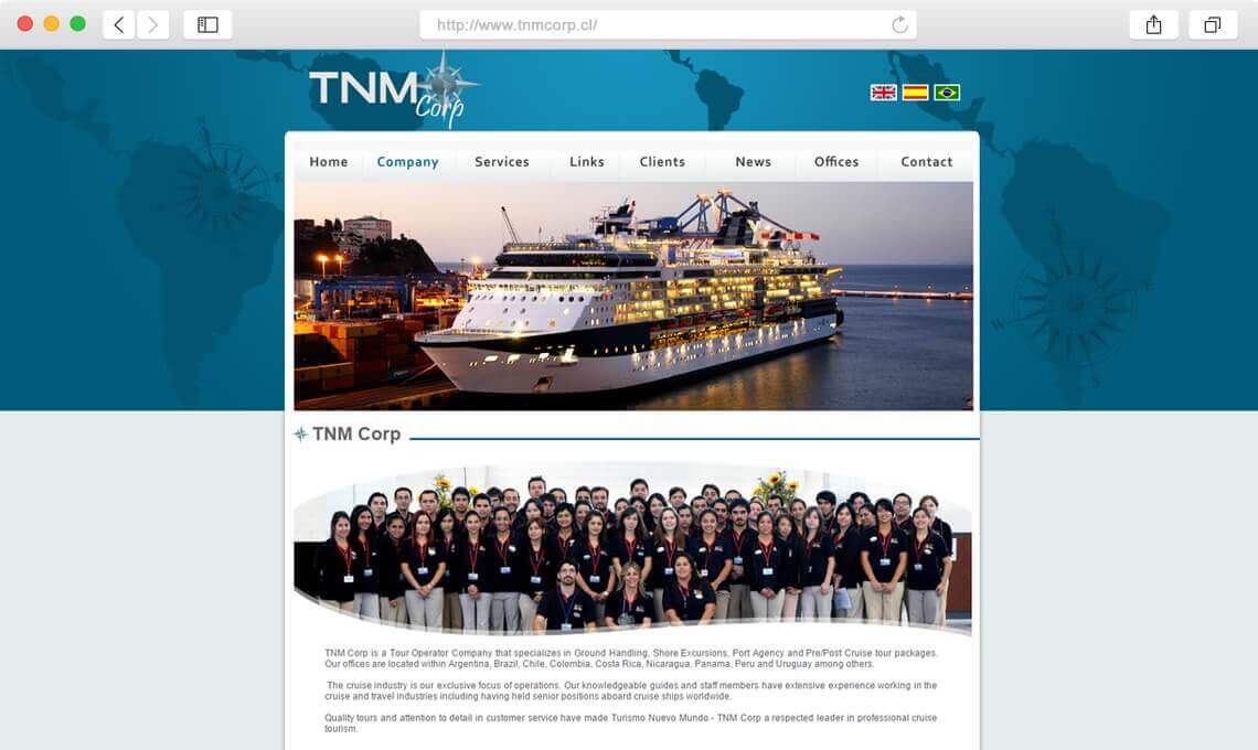 Diseño Web Empresa TNM Corp