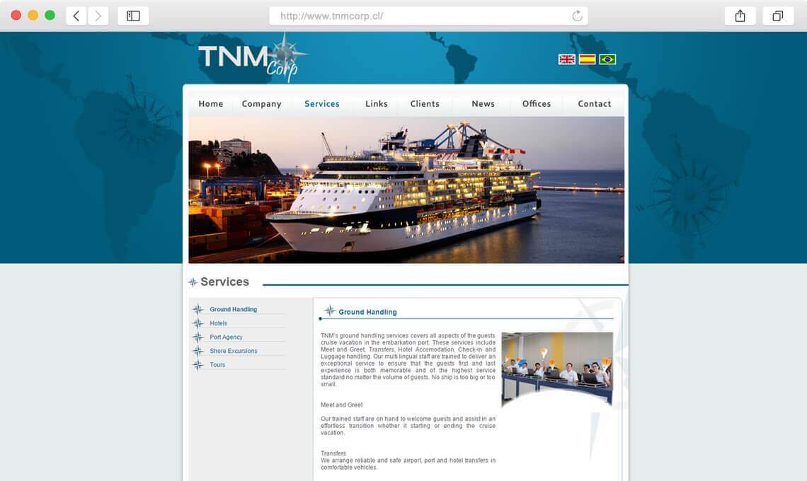 Diseño Web Empresa TNM Corp