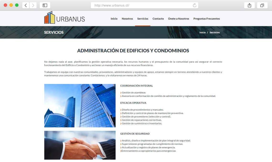Diseño web empresa urbanus